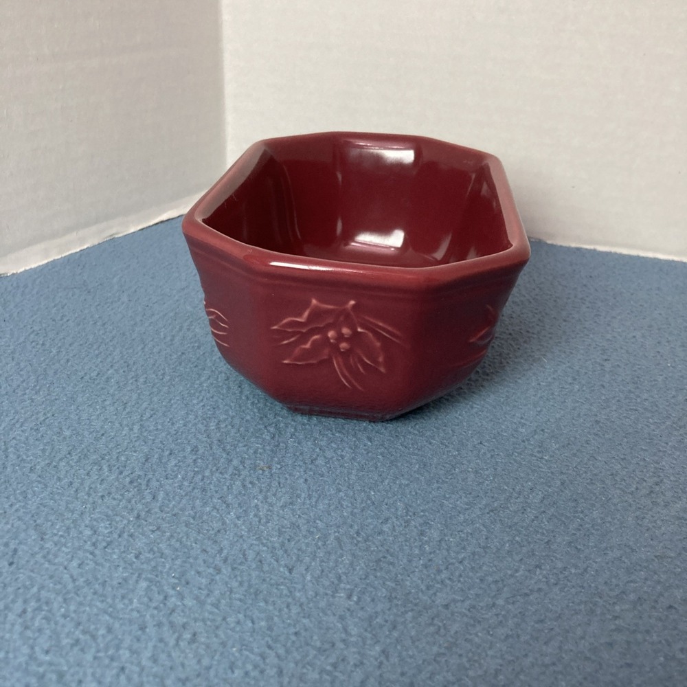 Longaberger Pottery Nature's Garland Paprika Serving/Candy/Nut/Decor Dish - Picture 2 of 10